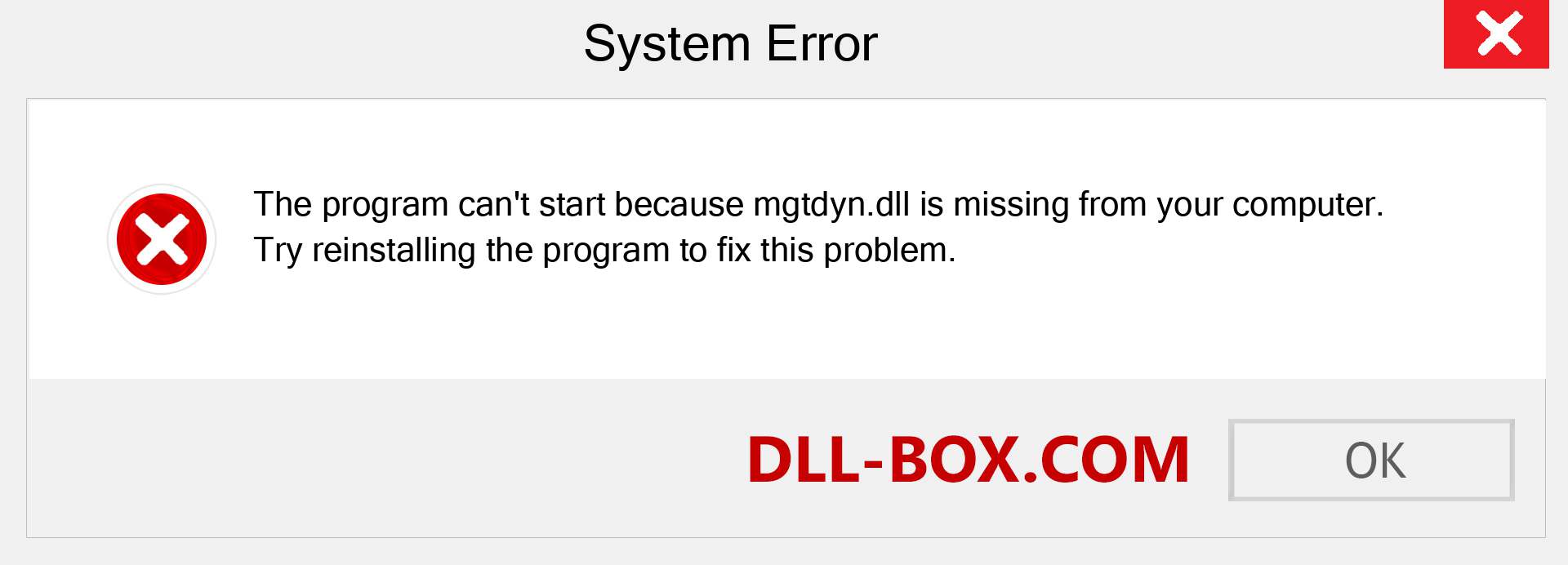  mgtdyn.dll file is missing?. Download for Windows 7, 8, 10 - Fix  mgtdyn dll Missing Error on Windows, photos, images