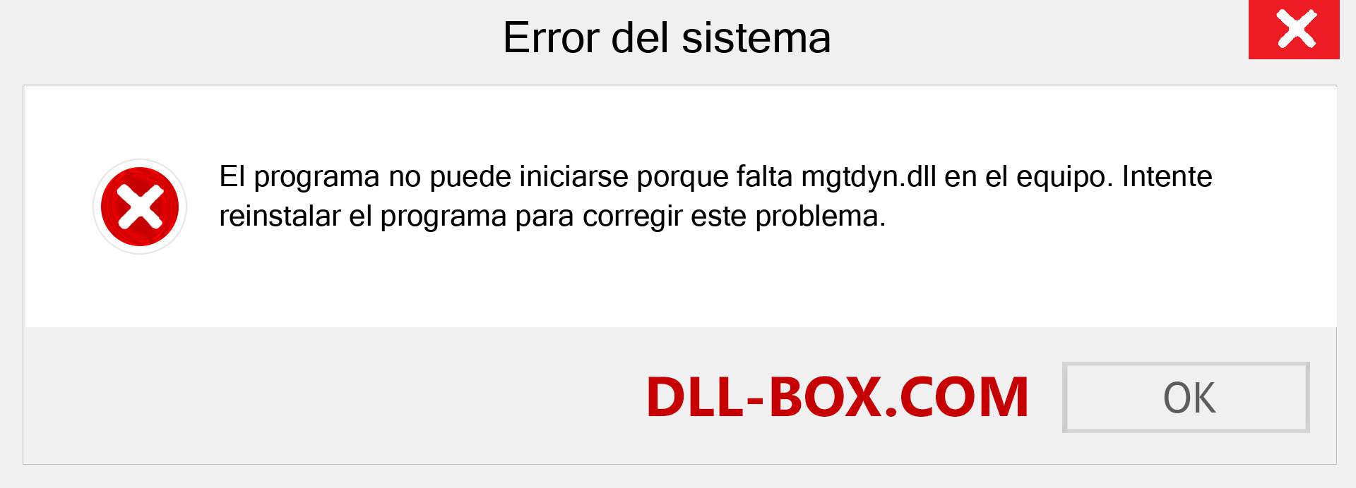 ¿Falta el archivo mgtdyn.dll ?. Descargar para Windows 7, 8, 10 - Corregir mgtdyn dll Missing Error en Windows, fotos, imágenes